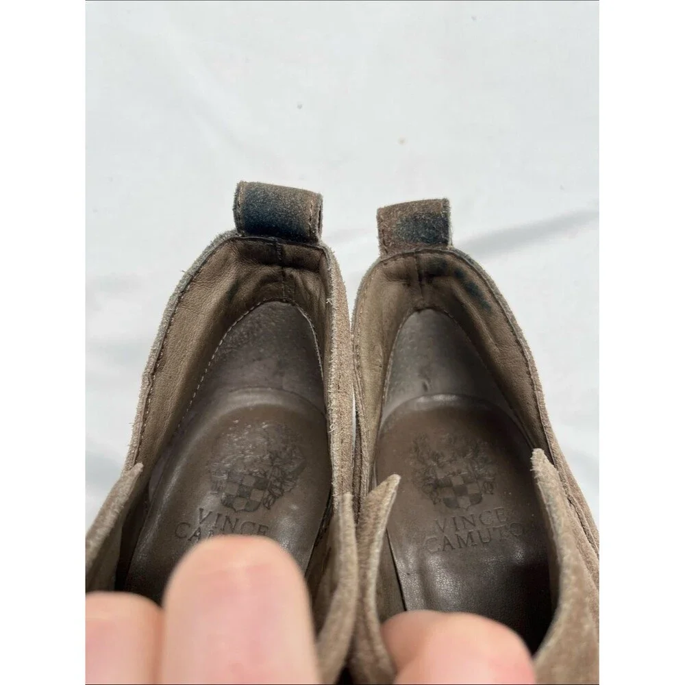 Vince Camuto Francia Taupe Suede Ankle Booties